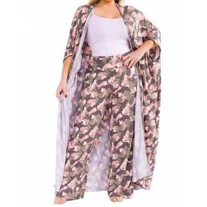 NEW KAREN T DESIGN print two piece pants set in camo